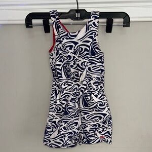 Vineyard Vines Blue and White Swirl Romper